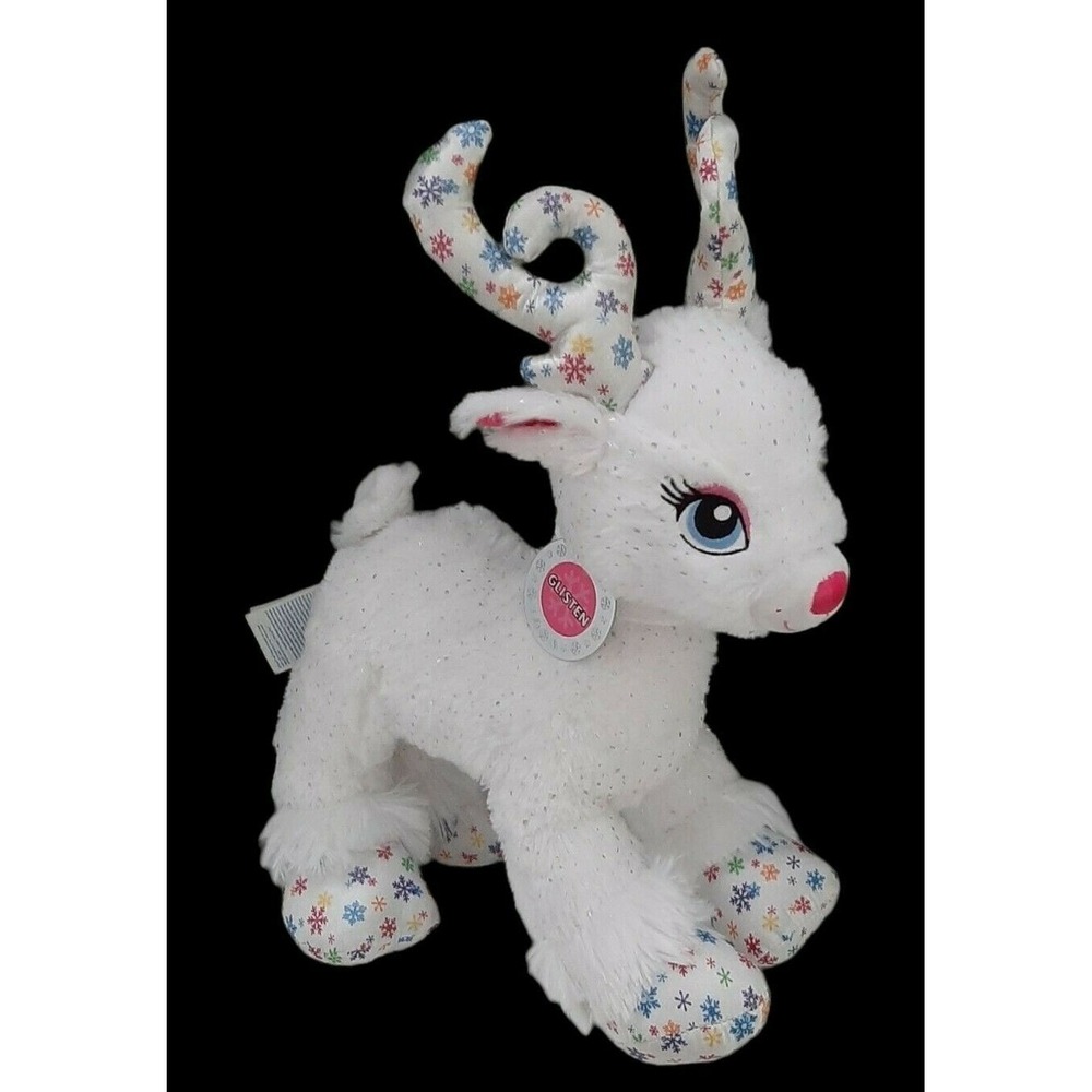 Reindeer BAB Glisten Sparkly White Build A Bear  18" to antlers snowflake paws